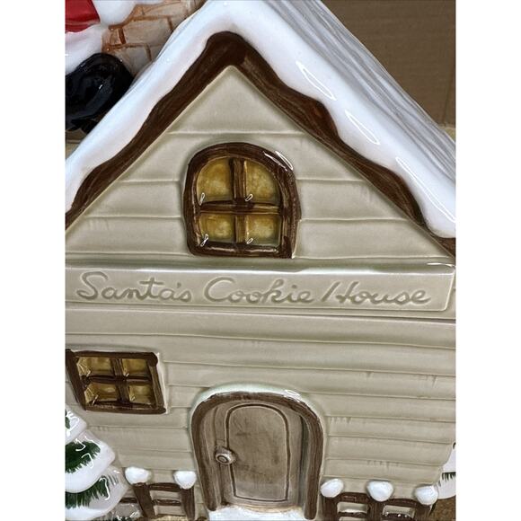 VTG 1980 Otagiri Handpainted Santa’s Cookie House Cookie Jar 11x7.5 - Picture 4 of 12